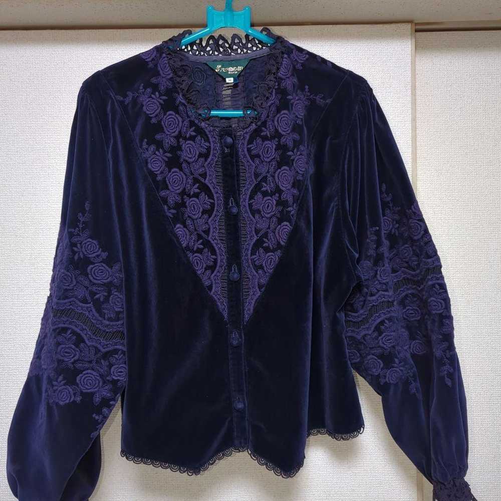 Rosy life, purple, blouse, jacket, velveteen. - image 9