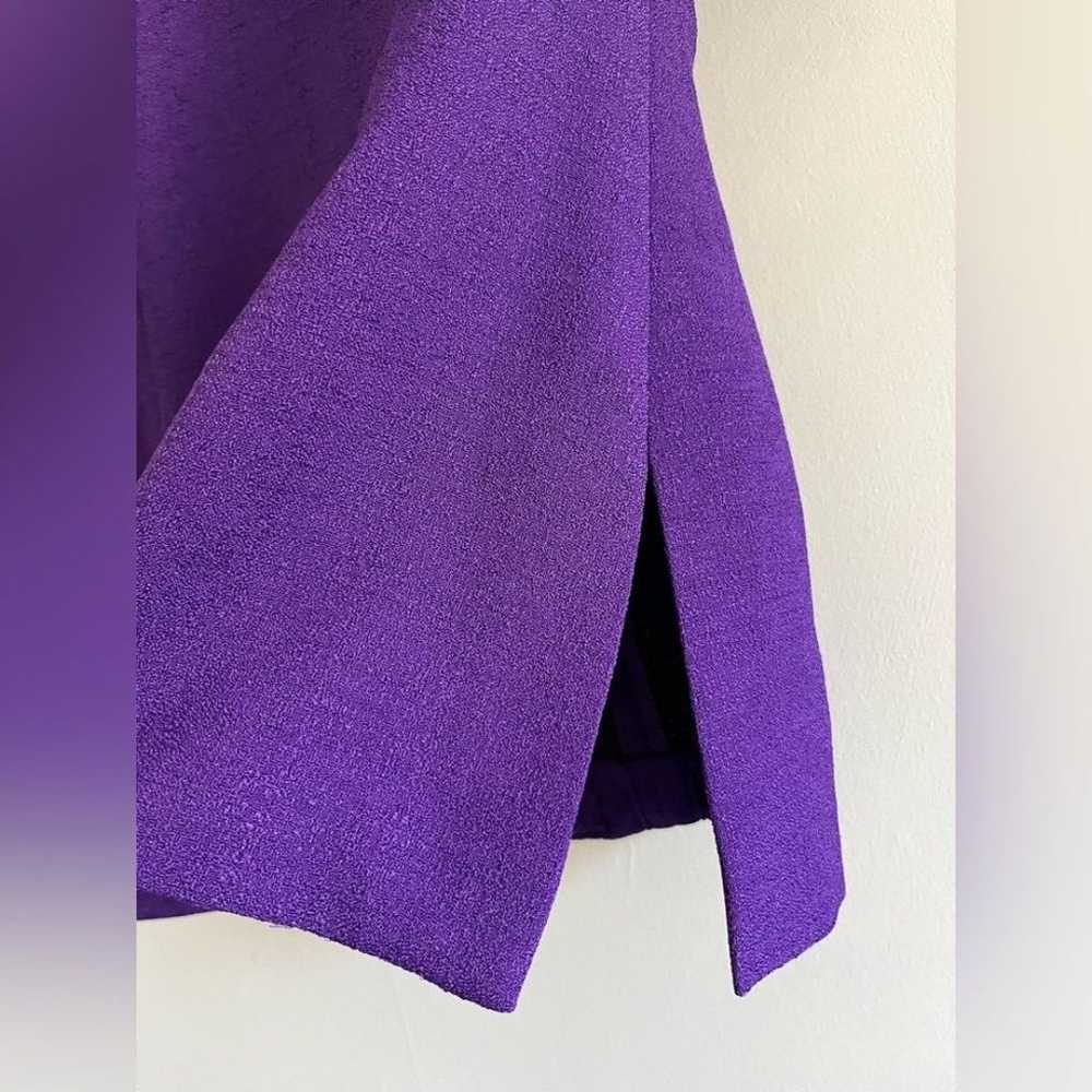 Vintage Leslie Fay 80’s purple collared square bu… - image 11