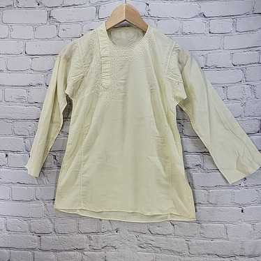 Vintage Top Kurta Cream XS Unisex Handmade - image 1