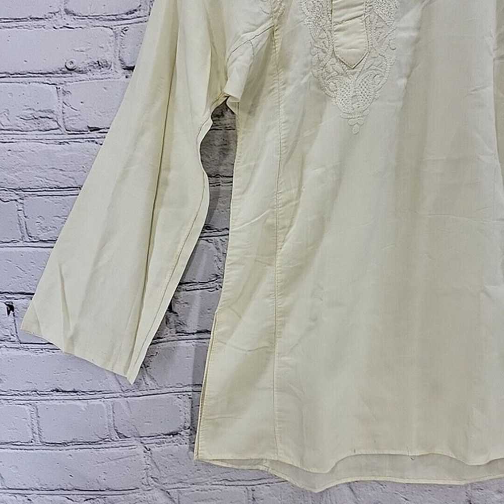 Vintage Top Kurta Cream XS Unisex Handmade - image 4