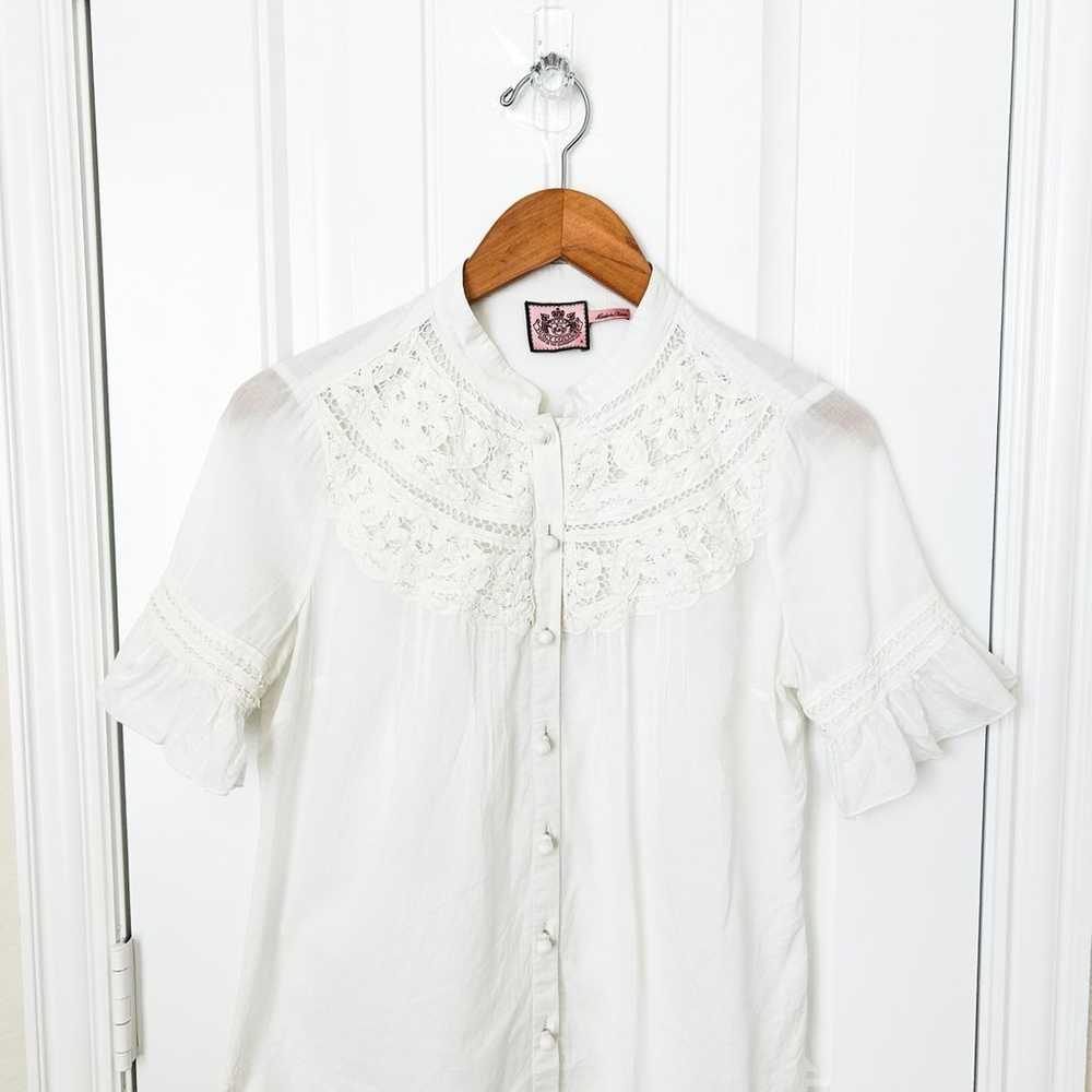 Vintage Juicy Couture White Blouse Size 4 - image 1