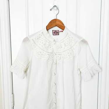 Vintage Juicy Couture White Blouse Size 4 - image 1