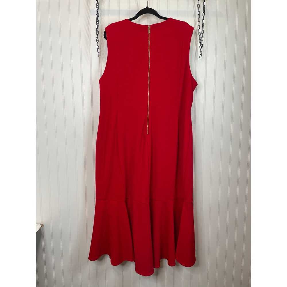 Calvin Klein Red High Low Flounce Hem Dress Sleev… - image 3