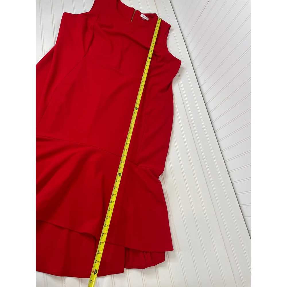 Calvin Klein Red High Low Flounce Hem Dress Sleev… - image 5