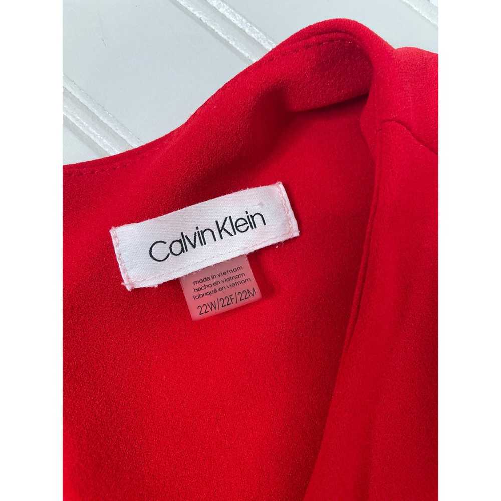 Calvin Klein Red High Low Flounce Hem Dress Sleev… - image 6