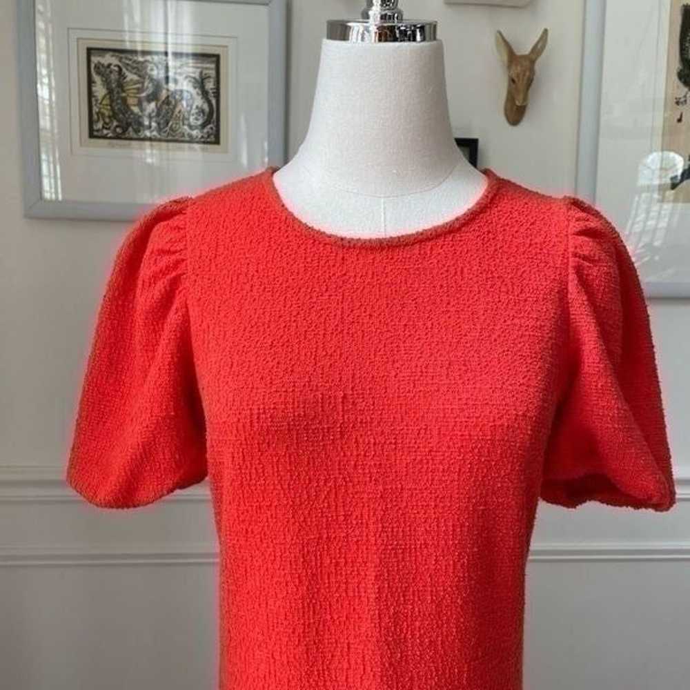 Zara Orange Nubby Texture Shift Dress Pouf Short … - image 3