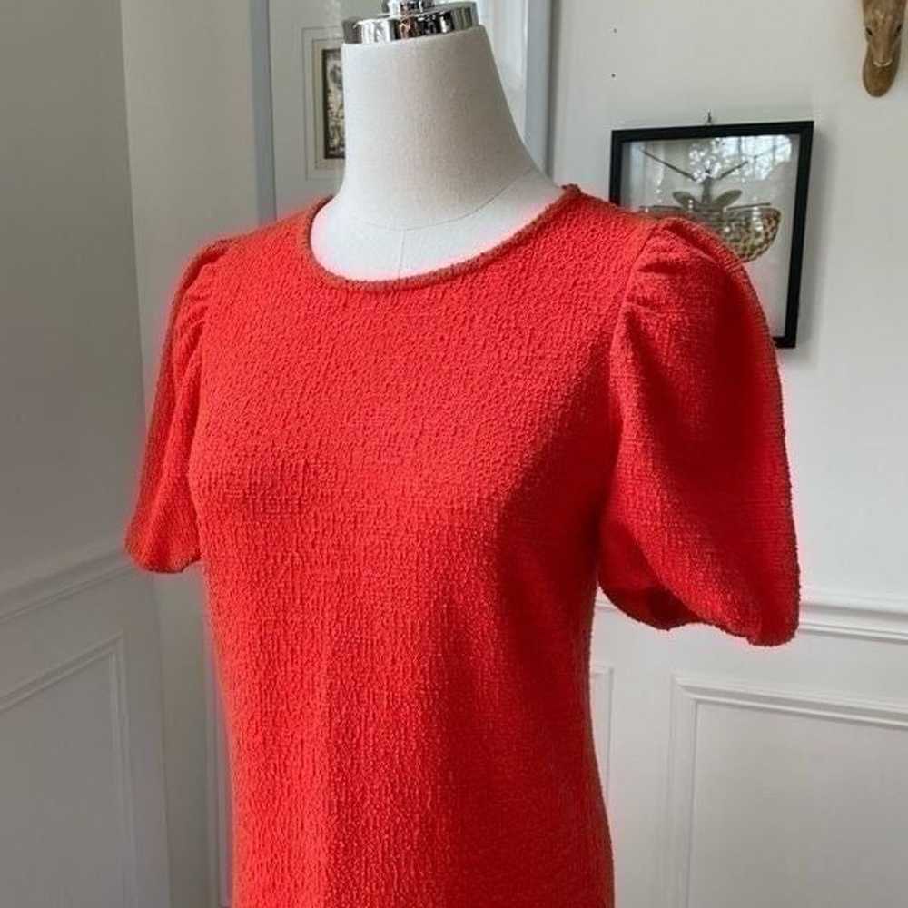 Zara Orange Nubby Texture Shift Dress Pouf Short … - image 4