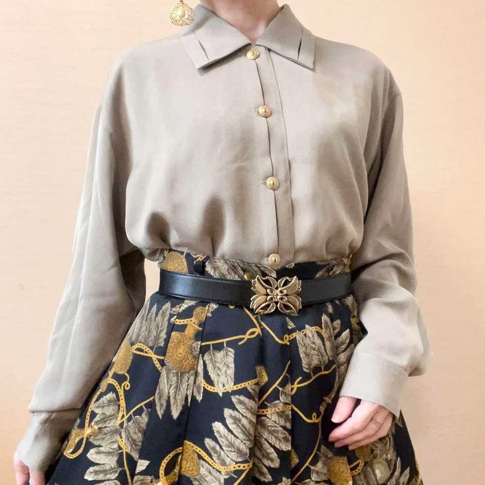 Solid shirt design blouse, Showa retro, vintage, … - image 2