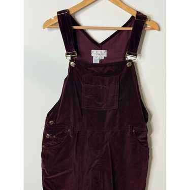 Vintage REAL Comfort Velvet Overalls Women 14 Bur… - image 1