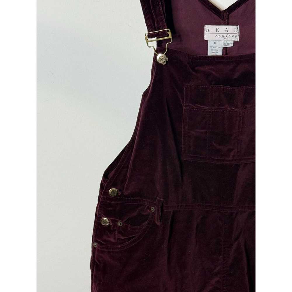 Vintage REAL Comfort Velvet Overalls Women 14 Bur… - image 5