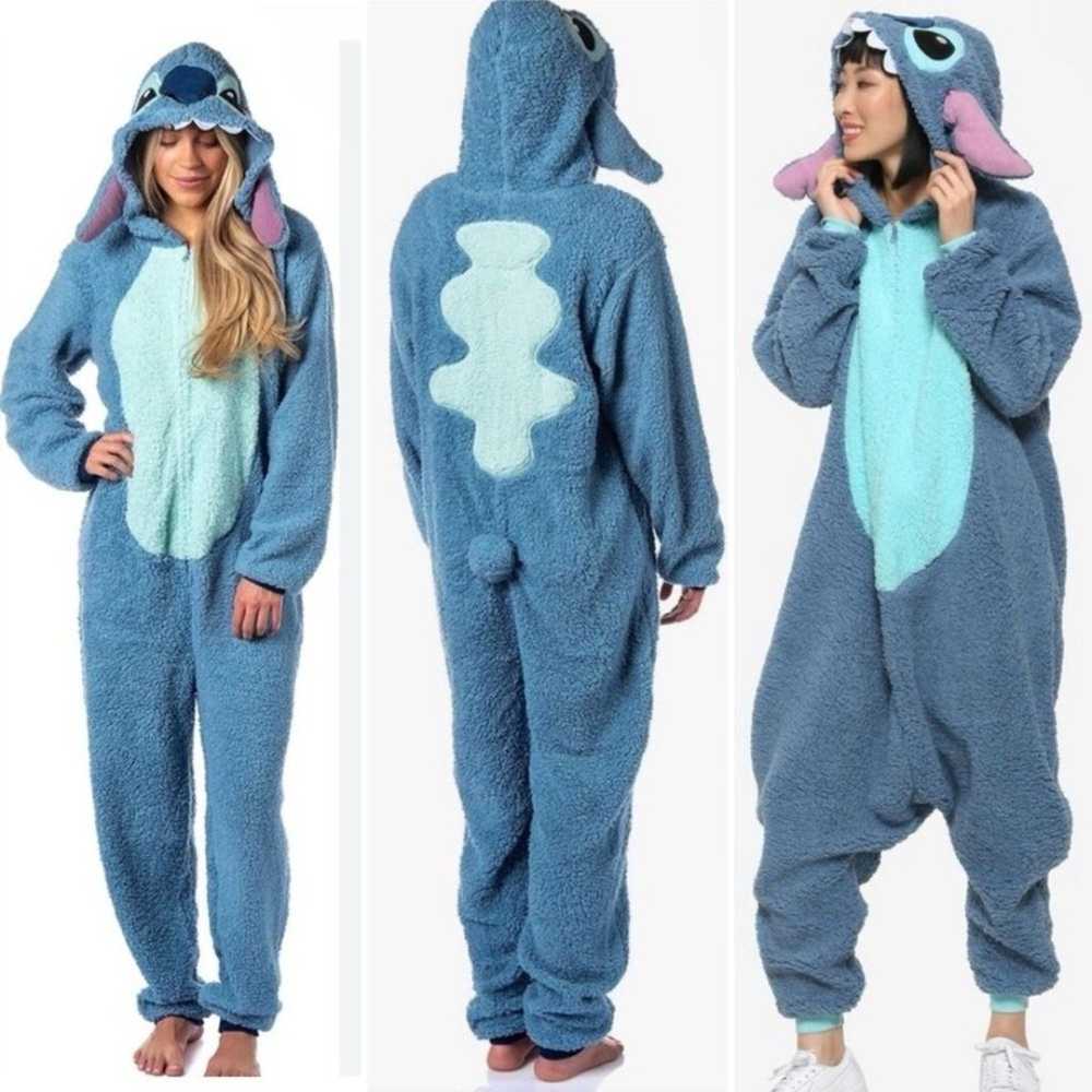 Disney Stitch Union Suit Hooded Jumpsuit Costume … - image 1