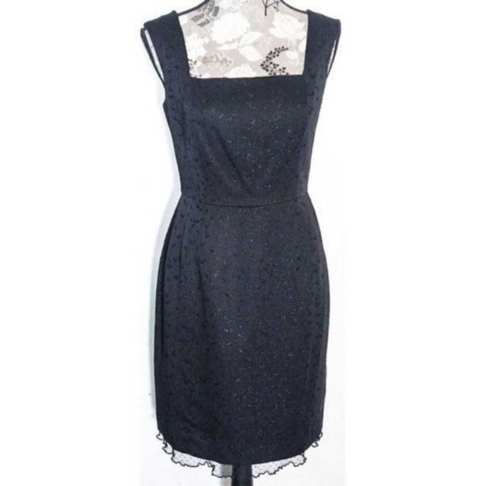 Liz Claiborne Black Dress Sz4 Sparkling Metallic … - image 1