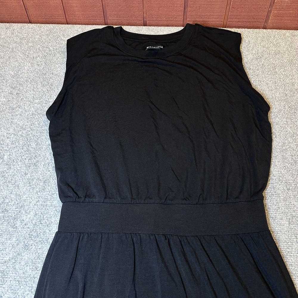 Athleta Santorini Cinch Dress Midi Black Soft siz… - image 3