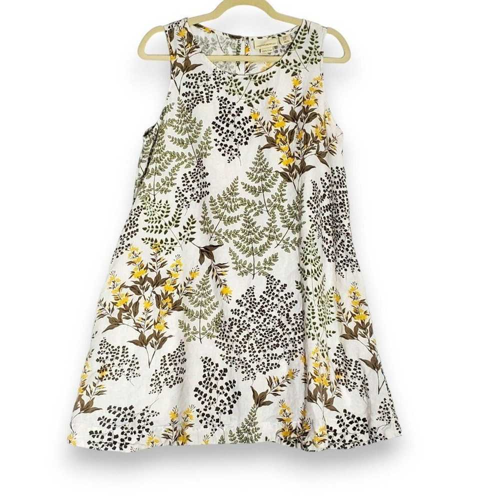 CYNTHIA ROWLEY 100% Linen Floral Dress Boho Women… - image 1