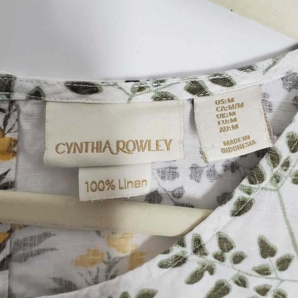 CYNTHIA ROWLEY 100% Linen Floral Dress Boho Women… - image 4