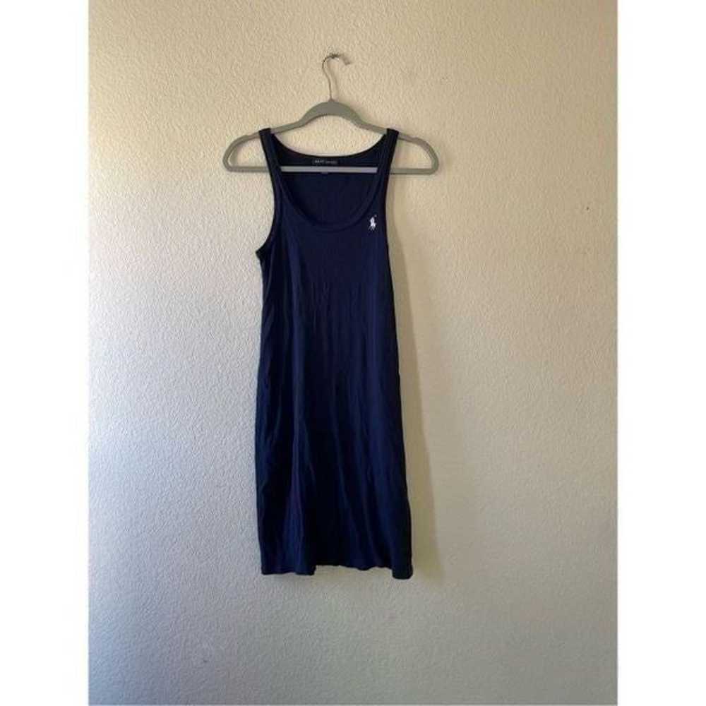 Ralph Lauren Y2k navy ribbed tankini dress size m… - image 1