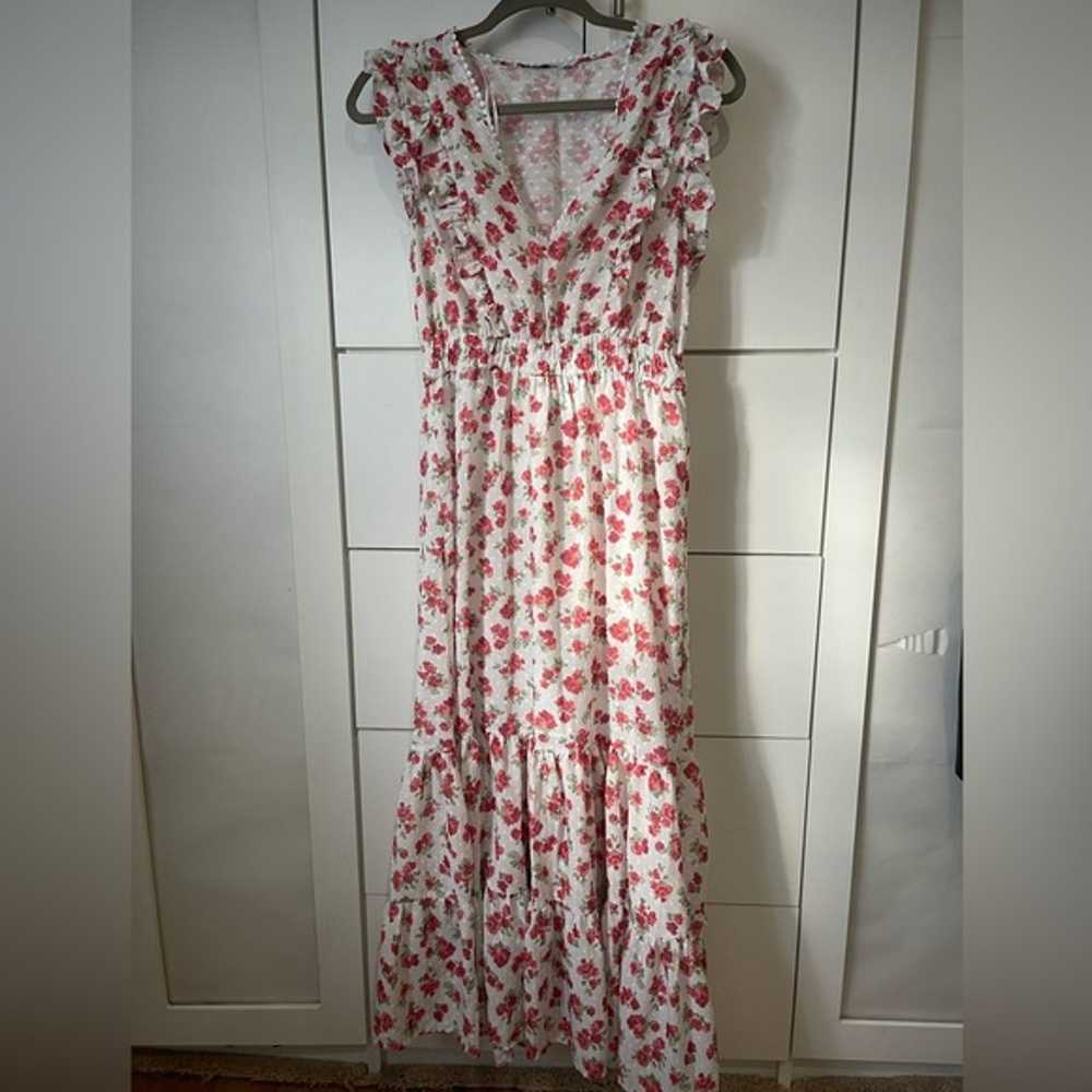 Zara floral maxi ruffle dress - image 1