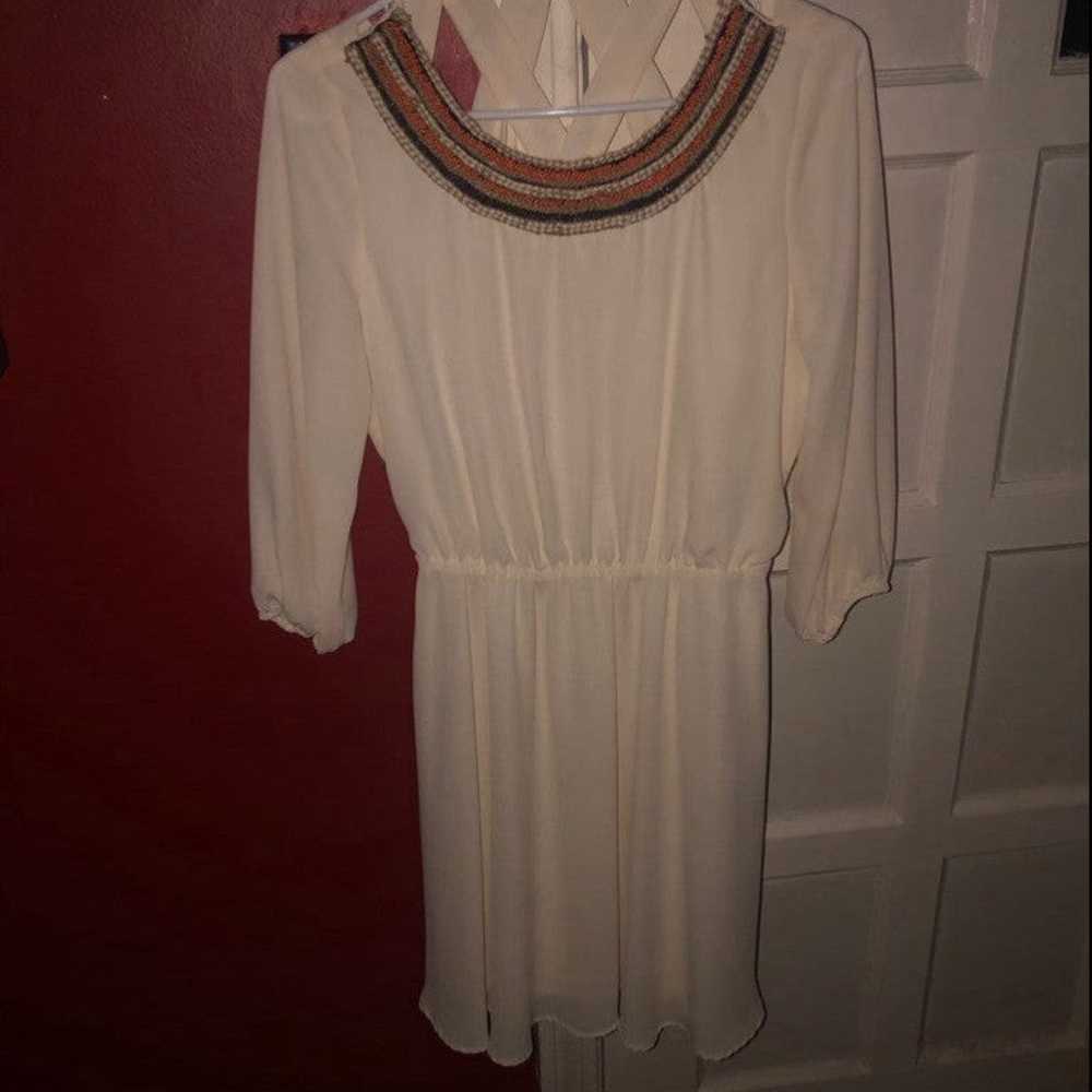 Gianni Bini GB Juniors Boho Farmhouse Cream Dress - image 2