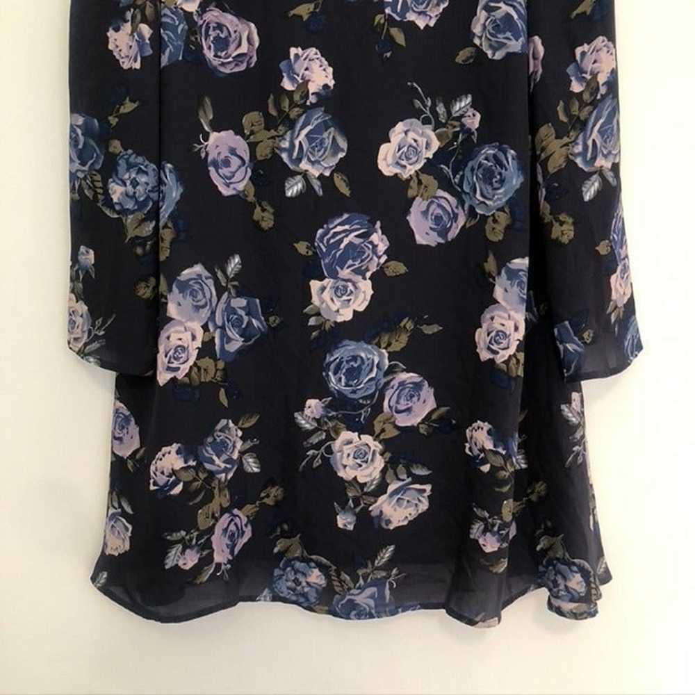 BELLE BADGLEY MISCHKA Navy Blue Green Rose Floral… - image 3