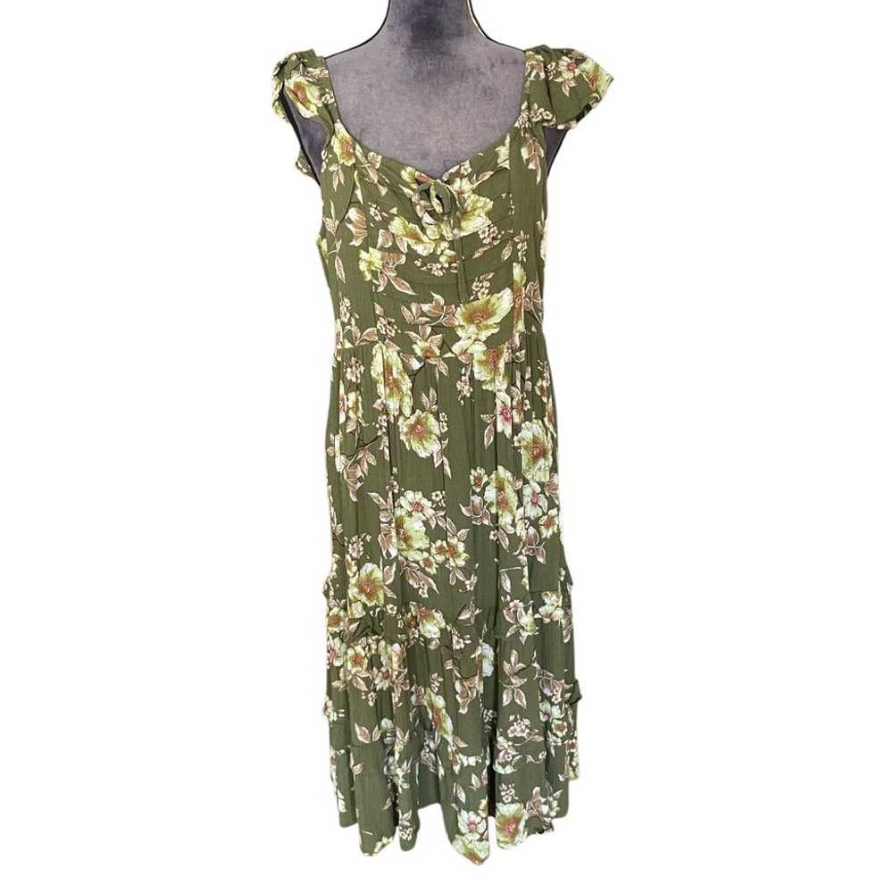 Maurices  Floral Ruffle Maxi Dress Romantic Cotta… - image 1