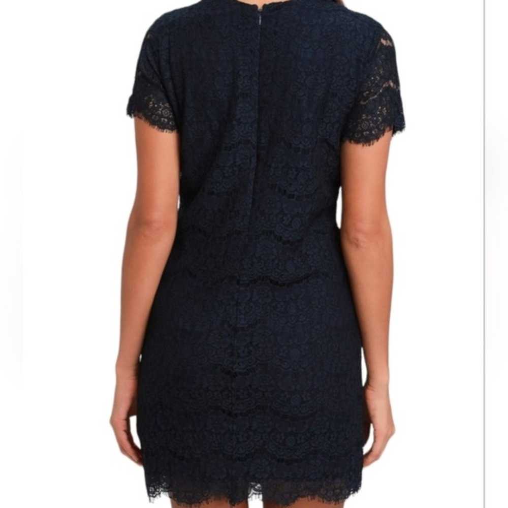 LULUS Navy Blue Lace Shift Dress in Size L - image 8