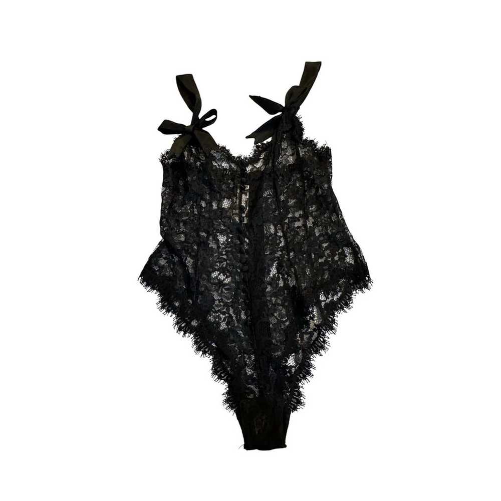 Vintage Victoria's Secret Gold Label Black Lace O… - image 1