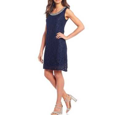 R&M Richards Lace Sleeveless dress navy blue - 18 - image 1