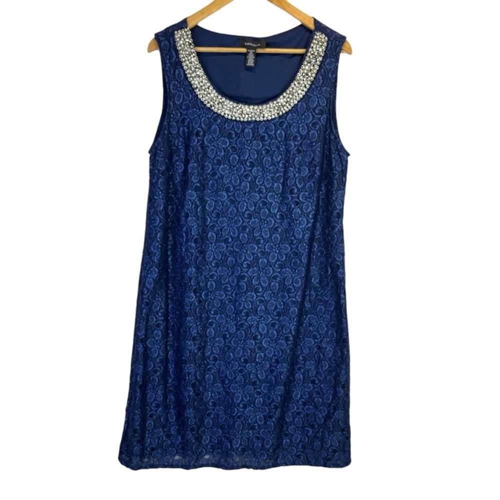 R&M Richards Lace Sleeveless dress navy blue - 18 - image 2