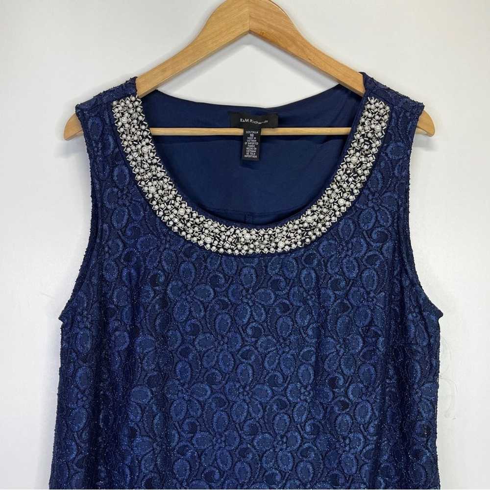 R&M Richards Lace Sleeveless dress navy blue - 18 - image 4