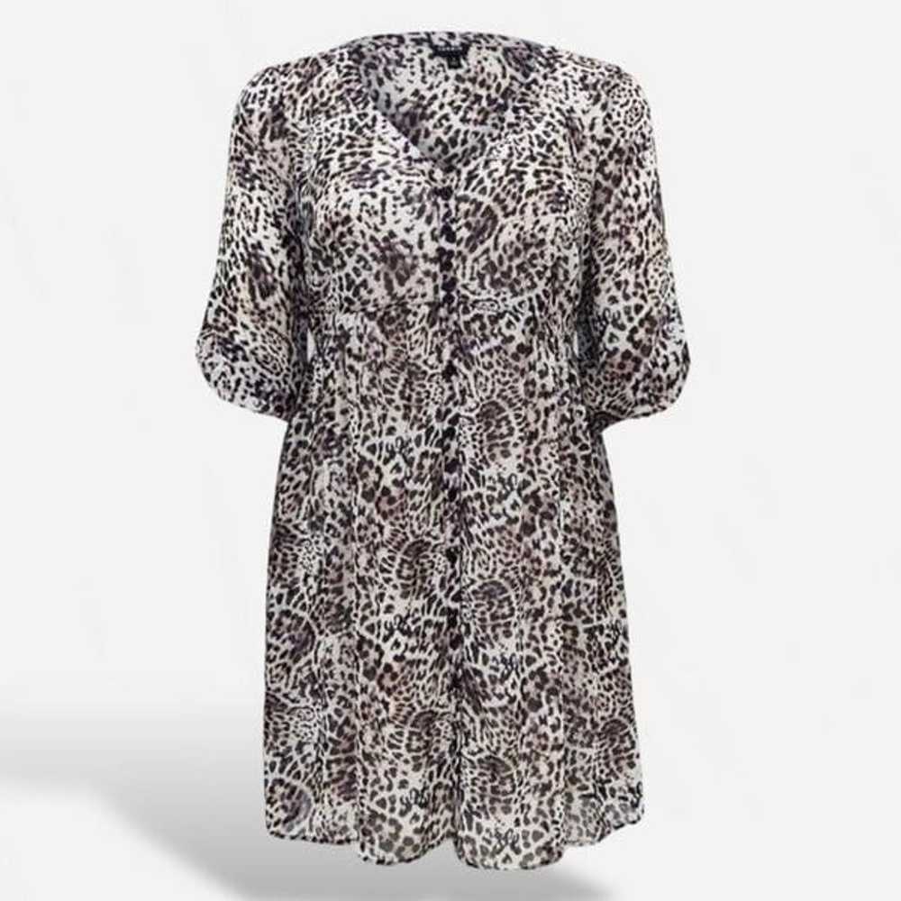 Torrid Cheetah Chiffon Mini Shirt Dress Animal Pr… - image 5