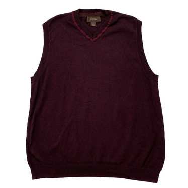 Tasso Elba TASSO ELBA Burgundy Red Cotton Knit Sw… - image 1