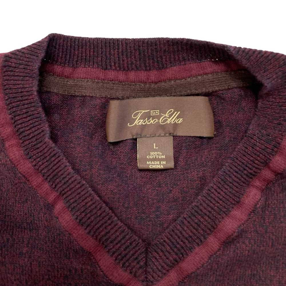 Tasso Elba TASSO ELBA Burgundy Red Cotton Knit Sw… - image 3