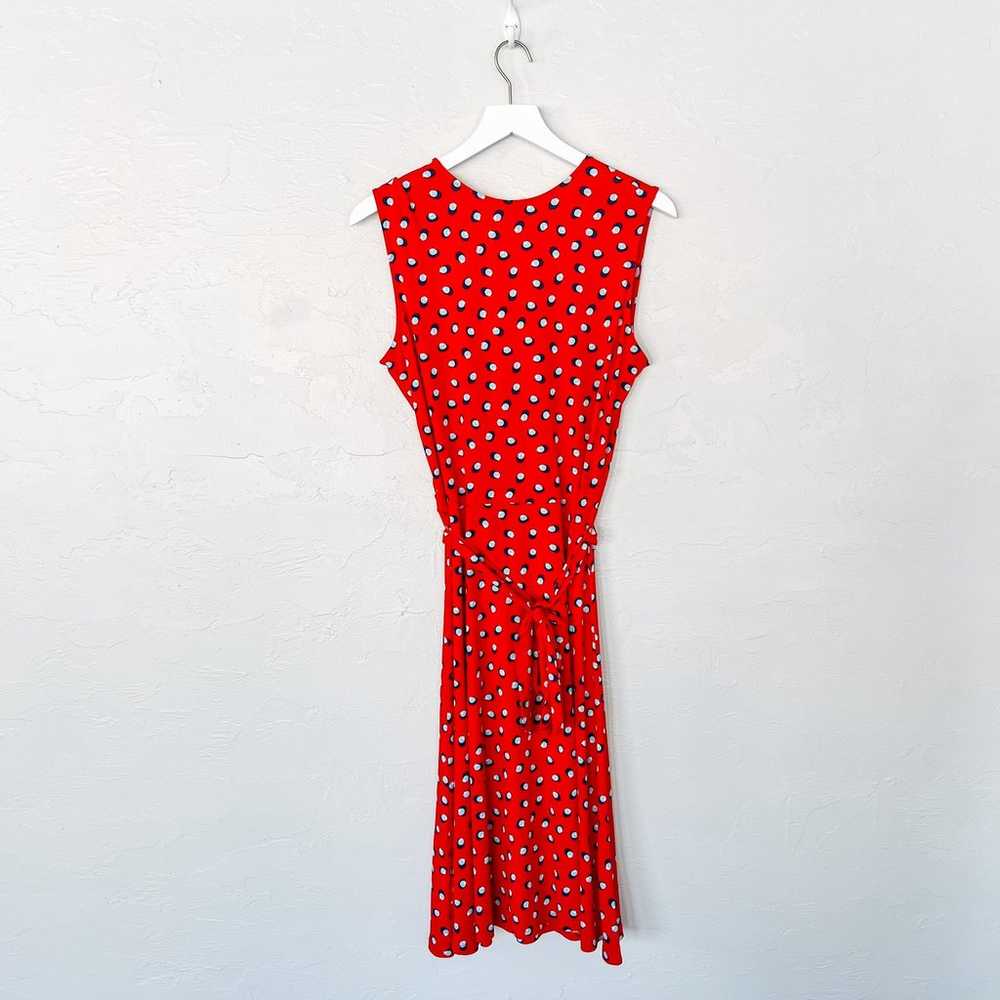 Leota Finnley Red Martini Dot Faux Wrap Dress Sle… - image 4