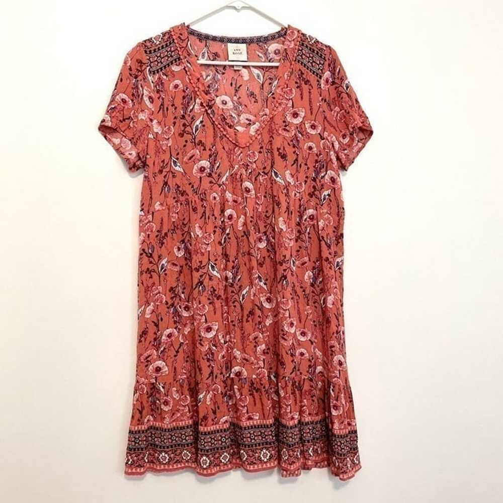 KNOX ROSE Short Sleeve Shift Dress Rose Coral ish… - image 1