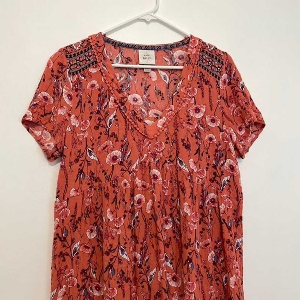 KNOX ROSE Short Sleeve Shift Dress Rose Coral ish… - image 2