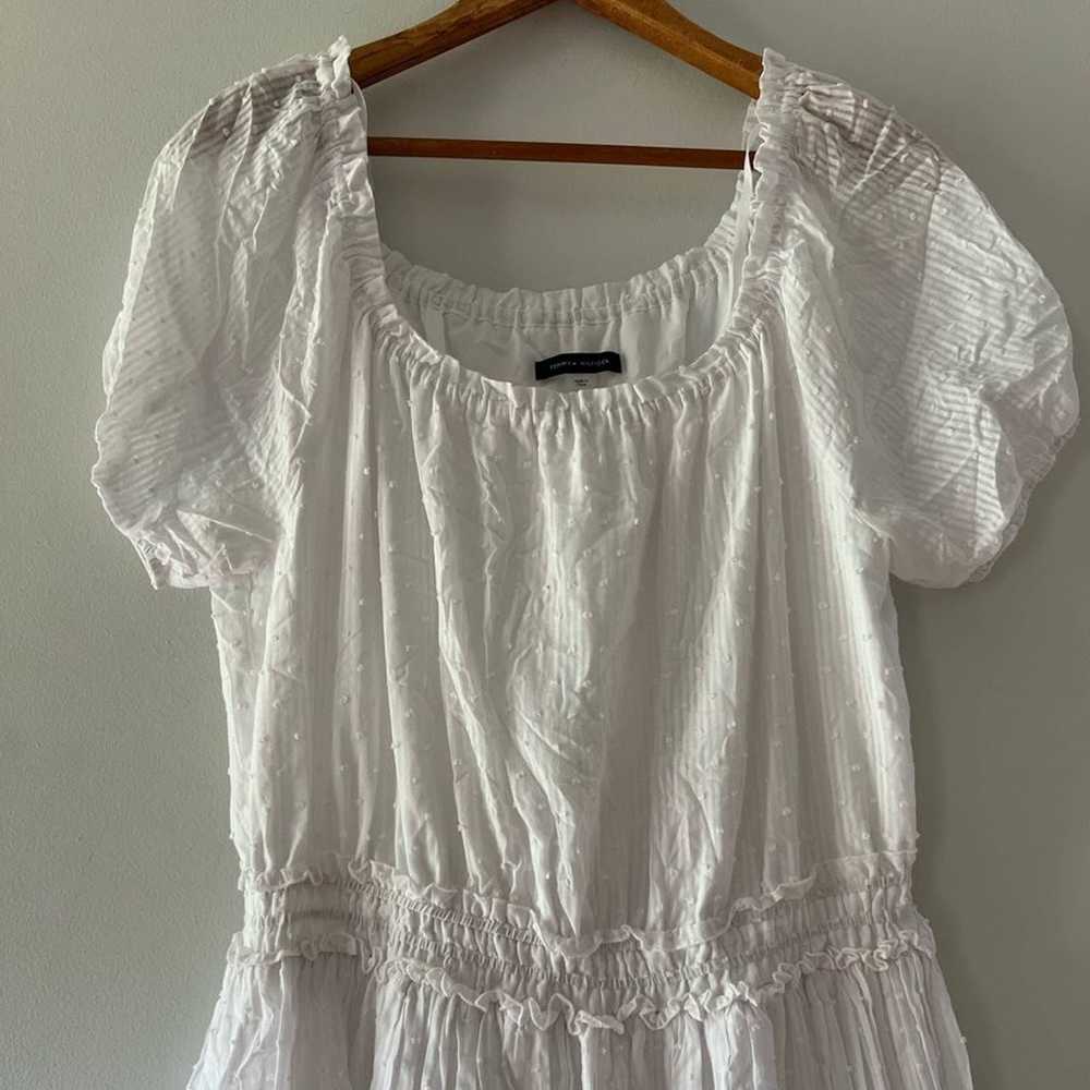 Tommy Hilfiger White Textured Boho Dress Size 12 - image 2