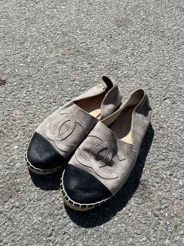 Chanel Chanel Espadrilles Black Grey Suede Slippe… - image 1