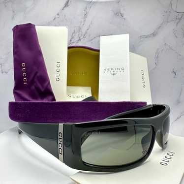 Gucci GUCCI Sunglasses Black Wrap Square Acetate … - image 1