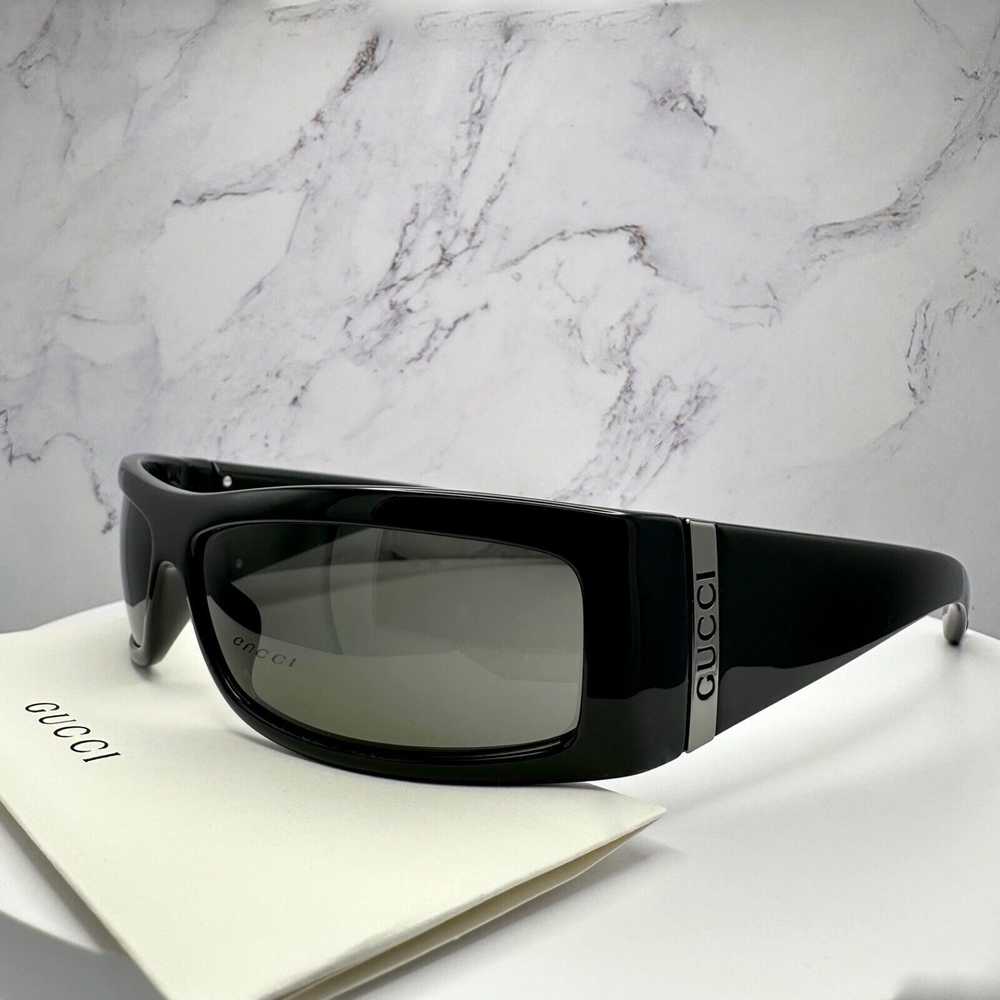 Gucci GUCCI Sunglasses Black Wrap Square Acetate … - image 4