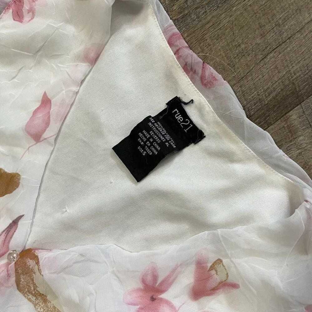 Y2k Vintage Rue 21 Floral White Pink Babydoll Ruf… - image 3