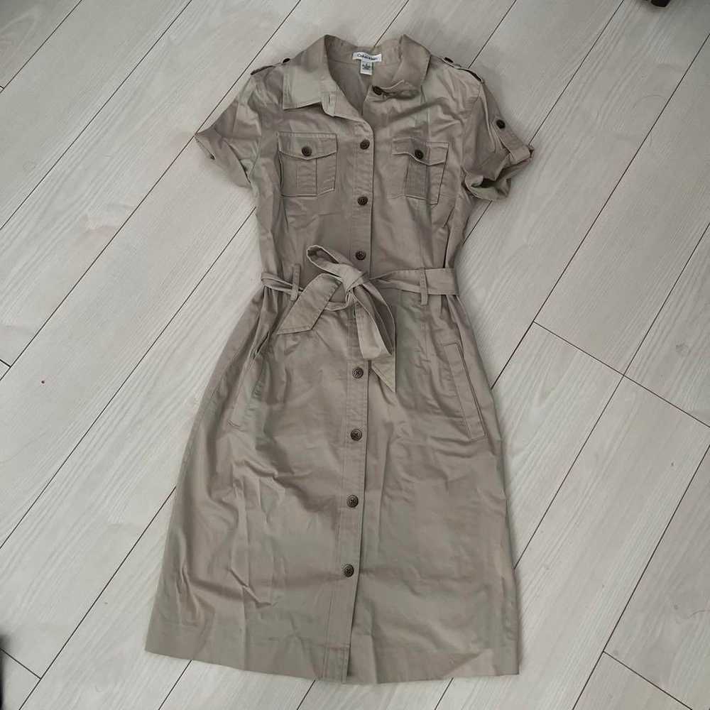 Calvin Klein Beige Shirt Dress Short Sleeve - image 1