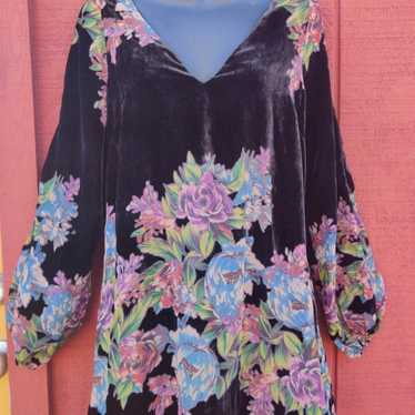 Free People Floral Velvet Dress - image 1