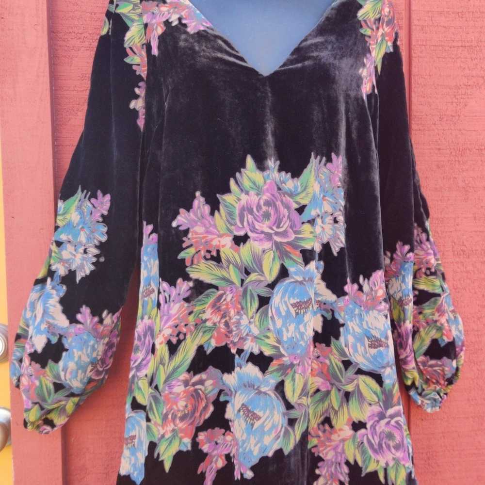 Free People Floral Velvet Dress - image 2