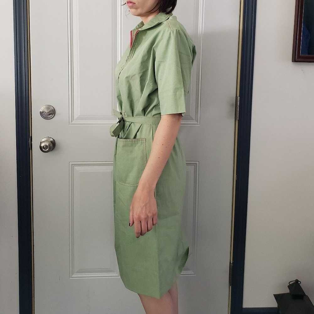 50s/60s Green Shirt Dress - image 2