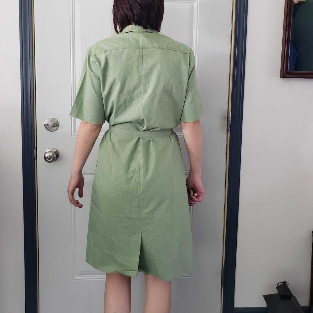 50s/60s Green Shirt Dress - image 3