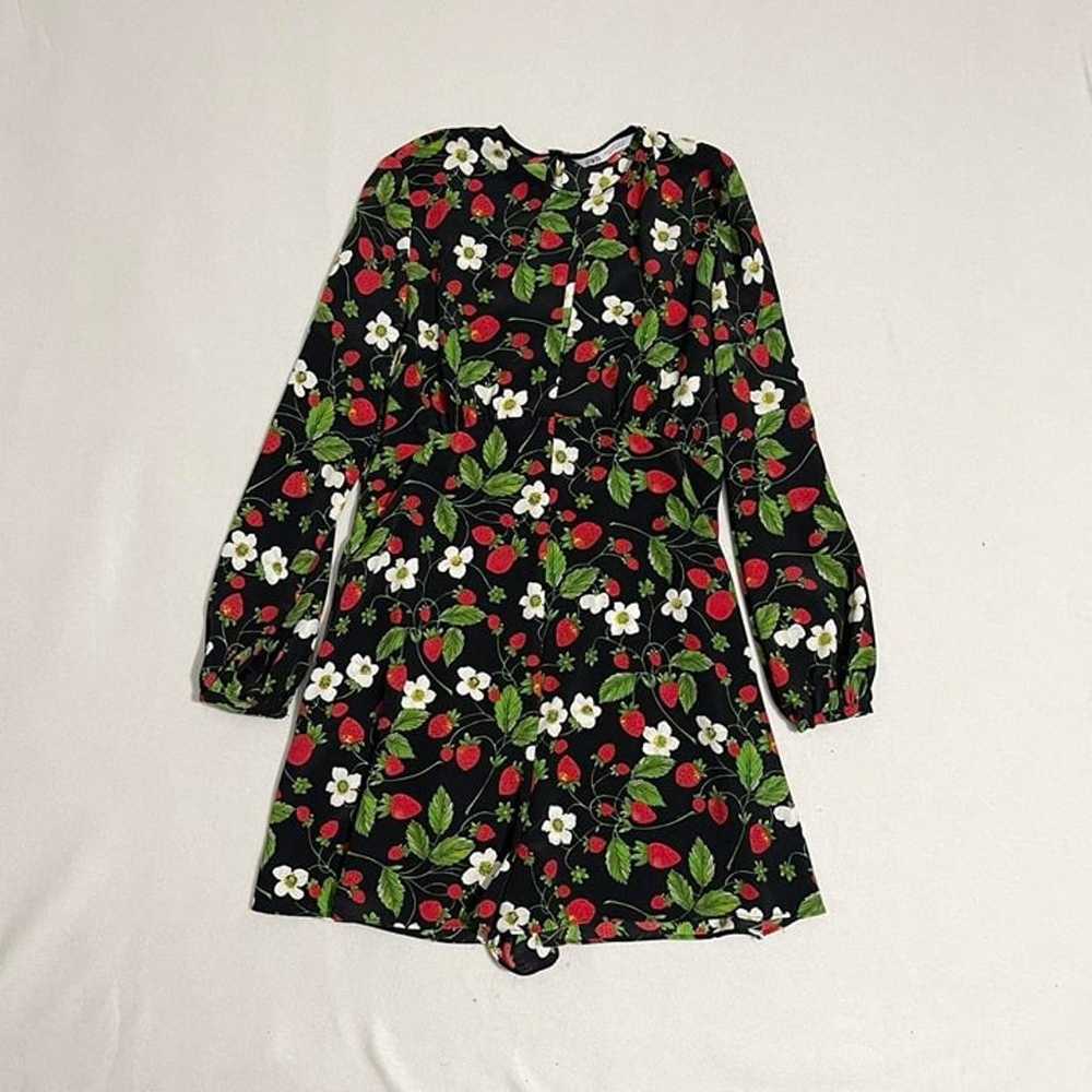 Zara Strawberry Shorts Romper Size M - image 2