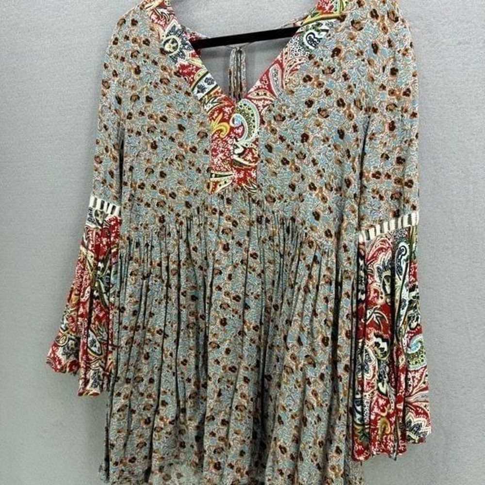 Umgee Mixed Print Patchwork Peasant Babydoll Dres… - image 5