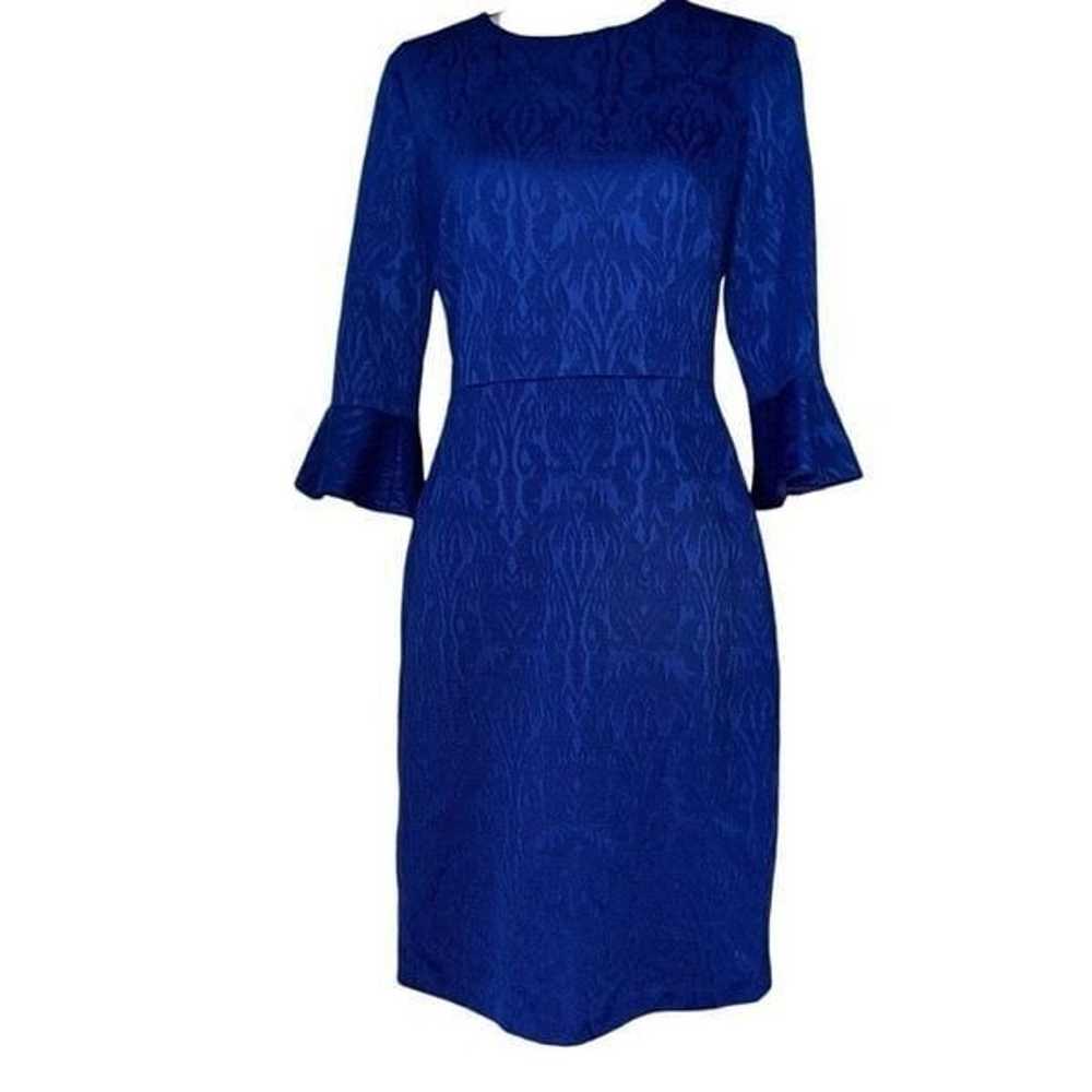 Donna Morgan royal blue textured bell sleeve dres… - image 1