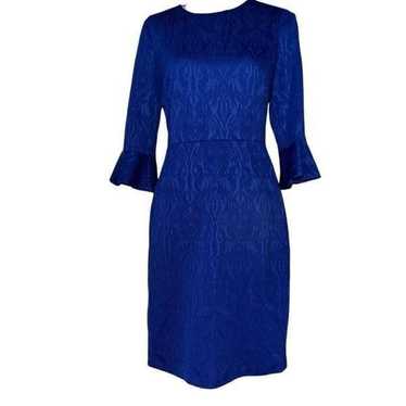 Donna Morgan royal blue textured bell sleeve dres… - image 1