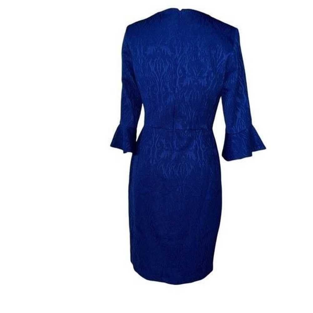 Donna Morgan royal blue textured bell sleeve dres… - image 2